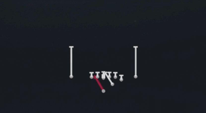 Play diagram for HB Blunt Dive from Strong I H Close Off in Madden 27
