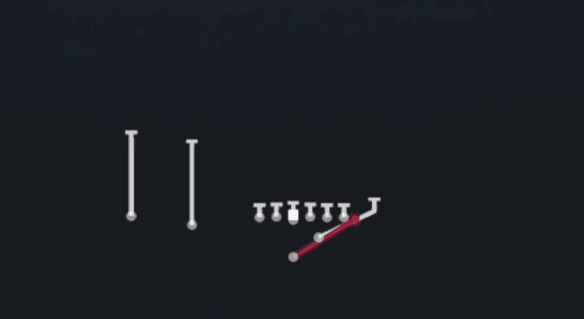 Play diagram for HB Stretch from Strong I H Slot in Madden 27