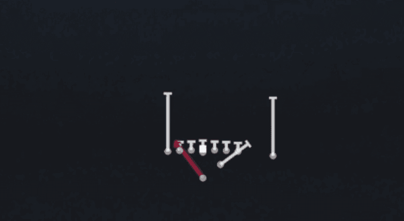 Play diagram for HB Misdirection from Strong I H Tight Close in Madden 27
