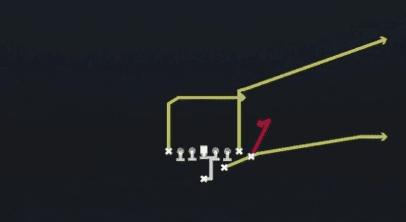 Play diagram for PA Spot from Strong I Jumbo in Madden 27
