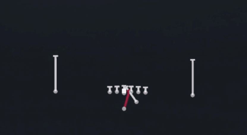 Play diagram for HB Dive from Strong I Pro in Madden 27