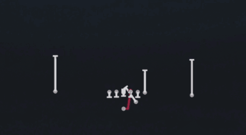 Play diagram for HB Lead Draw from Strong I Pro in Madden 27
