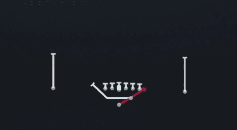 Play diagram for Mtn HB Stretch from Strong I Pro in Madden 27