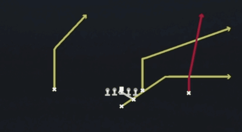 Play diagram for PA FB Fake from Strong I Pro in Madden 27