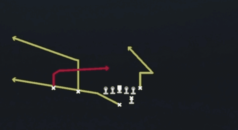Play diagram for China Special from Strong I Slot in Madden 27