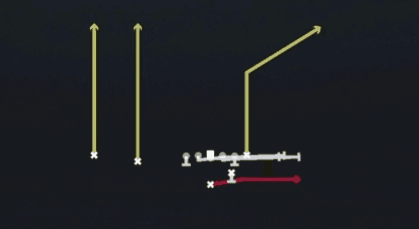Play diagram for HB Slip Screen from Strong I Slot in Madden 27
