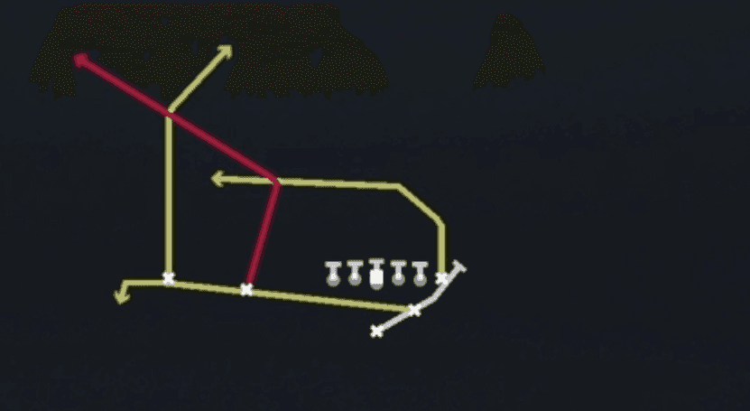Play diagram for PA Boot Slide from Strong I Slot in Madden 27