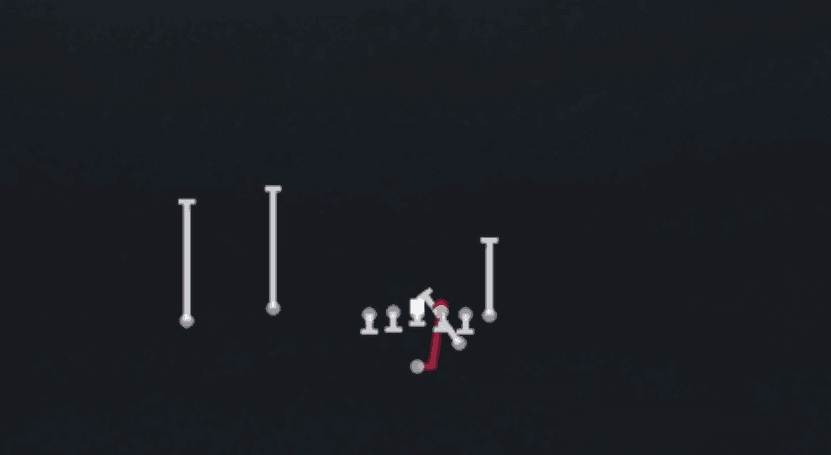 Play diagram for HB Lead Draw from Strong I Slot Flex in Madden 27