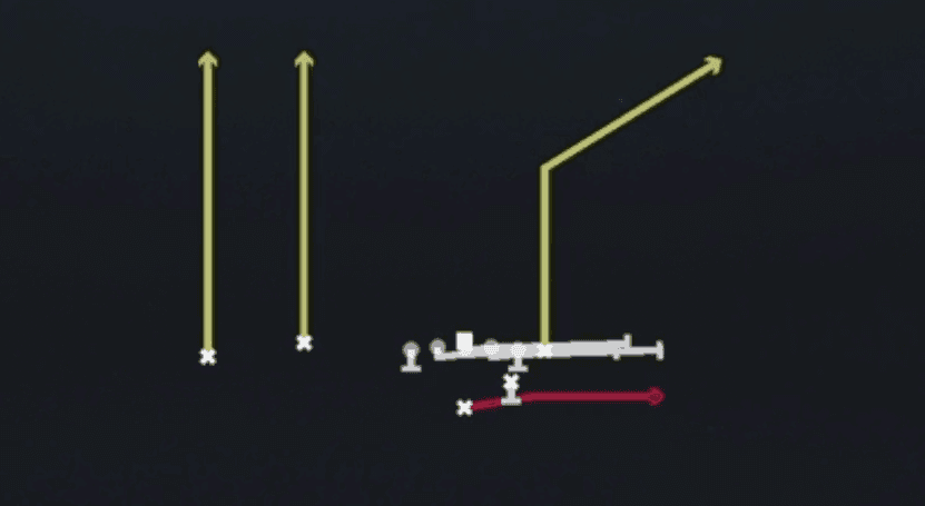 Play diagram for HB Slip Screen from Strong I Slot Flex in Madden 27