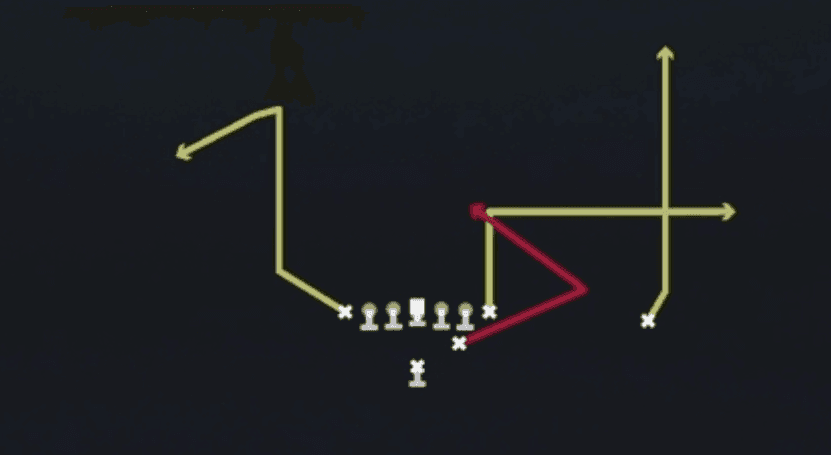 Play diagram for FB Middle from Strong I Tight in Madden 27