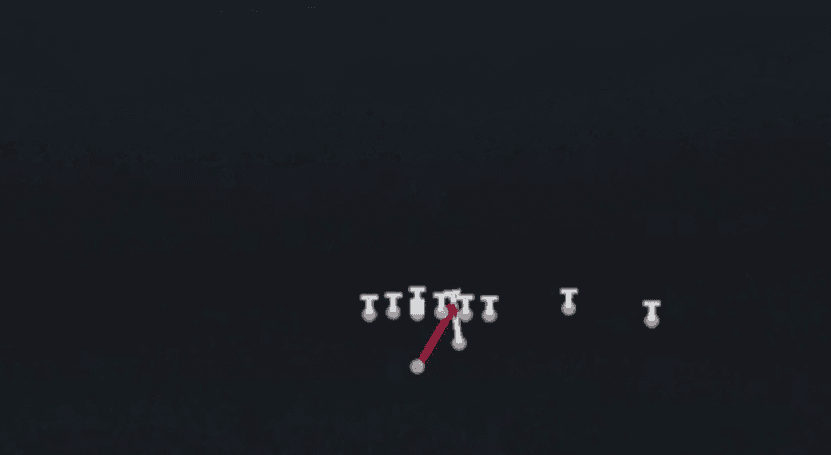 Play diagram for HB Blast from Strong I Twins Over in Madden 27