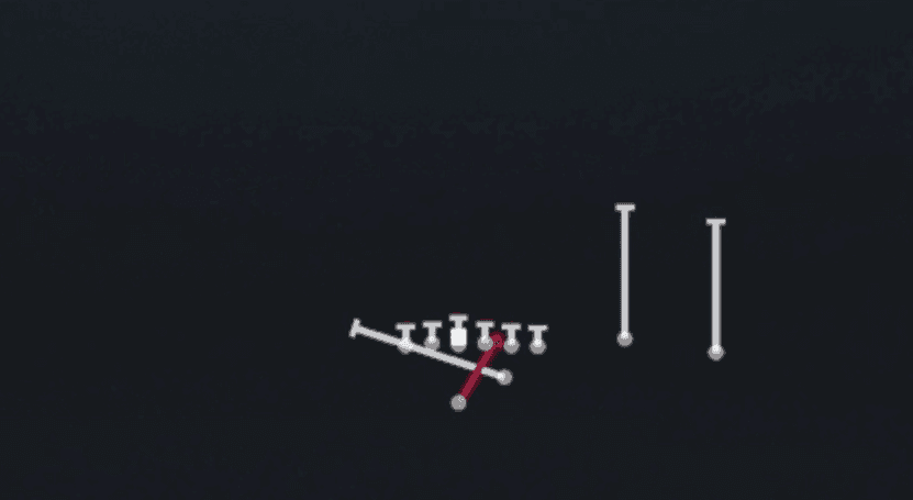 Play diagram for Inside Zone Split from Strong I Twins Over in Madden 27