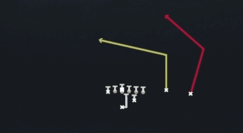 Play diagram for PA Verticals from Strong I Twins Over in Madden 27