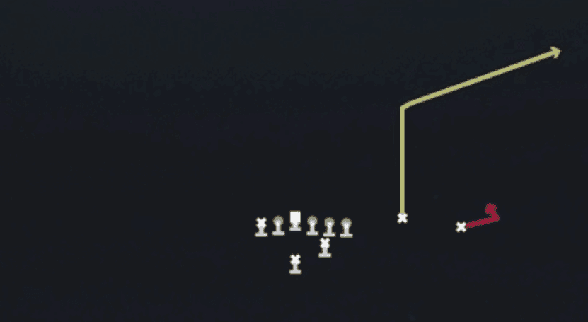 Play diagram for Rollout Smash from Strong I Twins Over in Madden 27