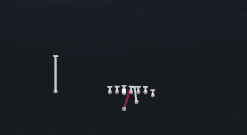 Play diagram for HB Dive from Strong I Wing in Madden 27