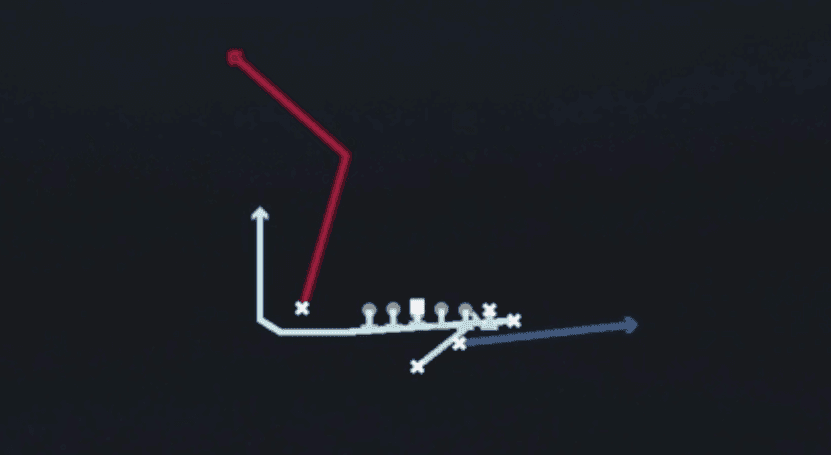 Play diagram for Mtn Power Shot from Strong I Wing Close in Madden 27