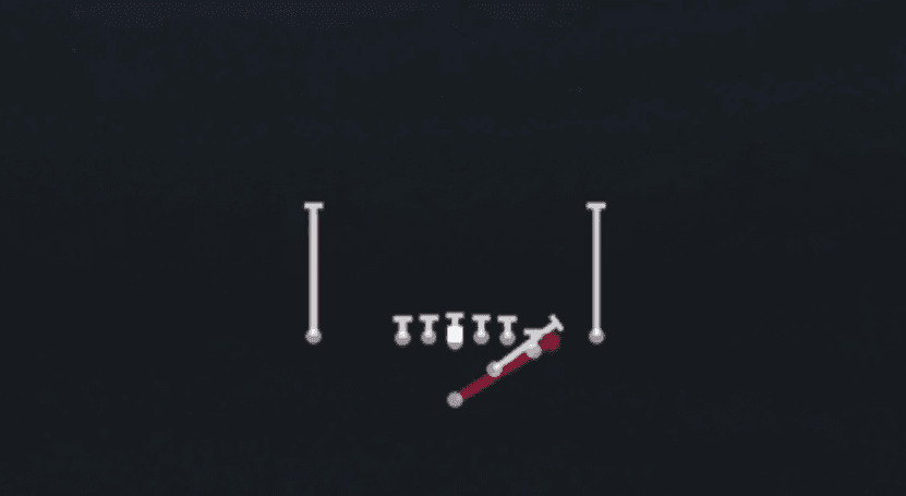 Play diagram for HB Stretch from Strong I Y Off Close in Madden 27