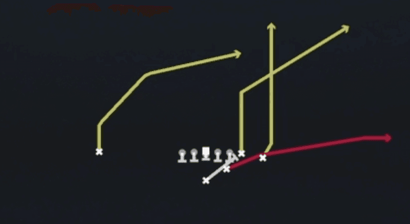 Play diagram for PA Power O from Strong I Z Close in Madden 27