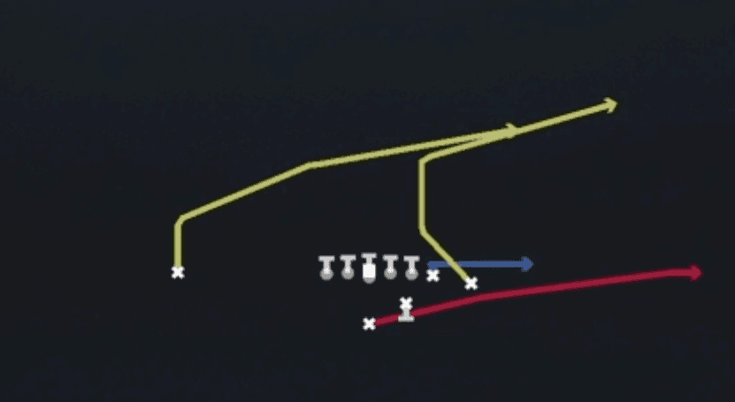 Play diagram for PA Sprint HB Flat from Strong I Z Close in Madden 27