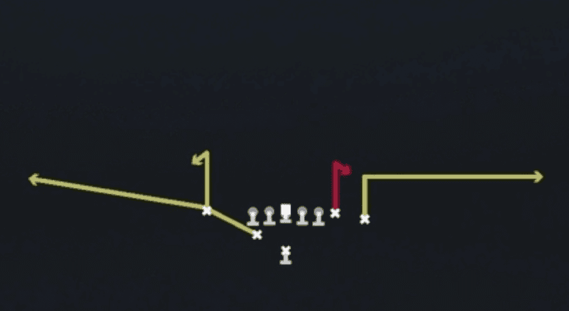 Play diagram for Stick from Weak I Close in Madden 27