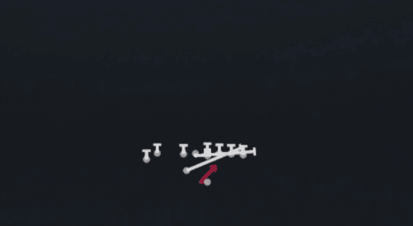 Play diagram for HB Counter from Weak I Close Flex in Madden 27