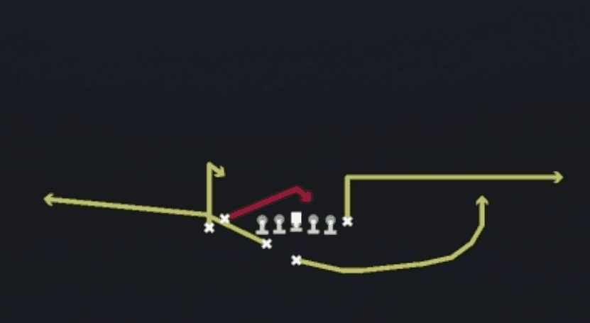 Play diagram for Spacing from Weak I Close Flex in Madden 27