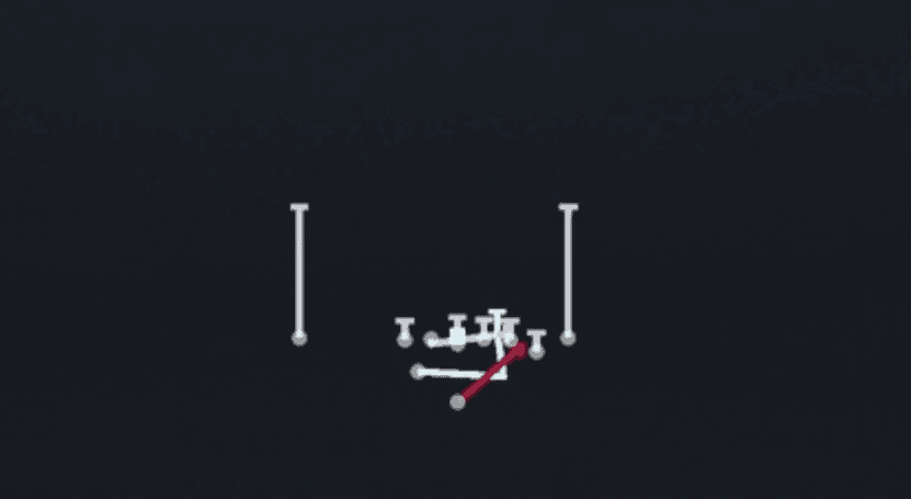 Play diagram for Power O from Weak I H Close Off in Madden 27