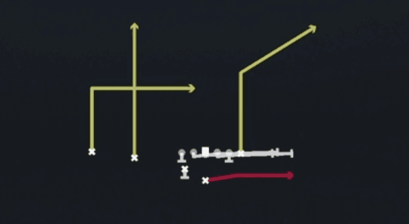 Play diagram for HB Slip Screen from Weak I Slot in Madden 27