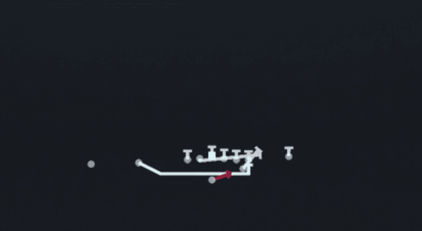 Play diagram for Power from Wildcat Trips Over in Madden 27