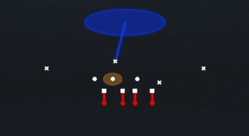 Play diagram for Cover 1 Contain from 46 Normal in Madden 27