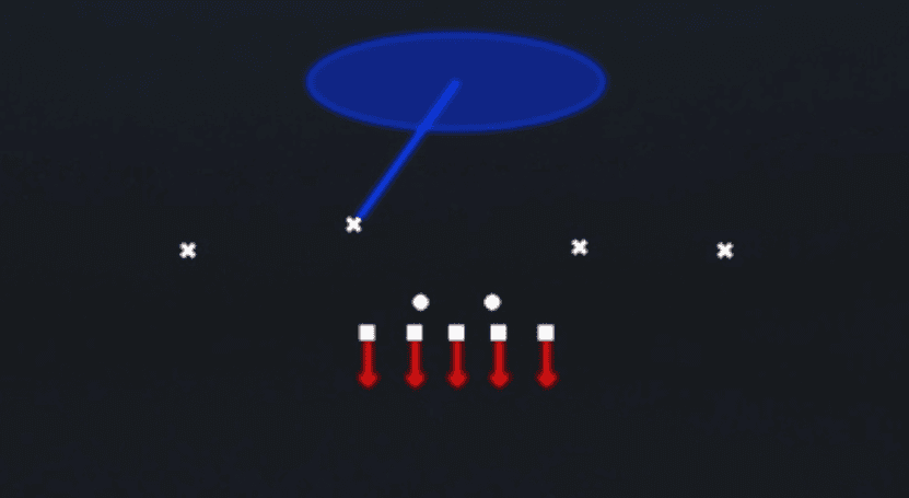 Play diagram for Cover 1 from 5-2 Normal in Madden 27
