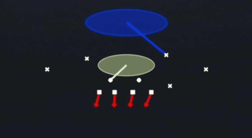 Play diagram for Cover 1 Hole from Big Nickel Under in Madden 27