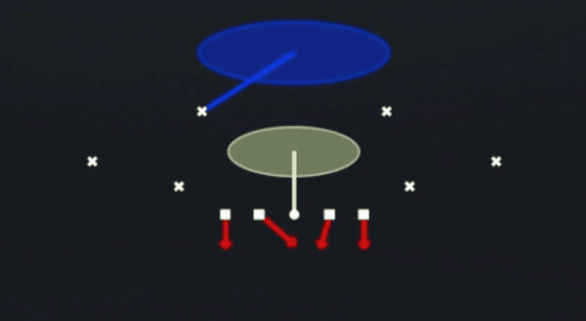 Play diagram for Cover 1 Hole from Dime 2-3 Single Mug in Madden 27