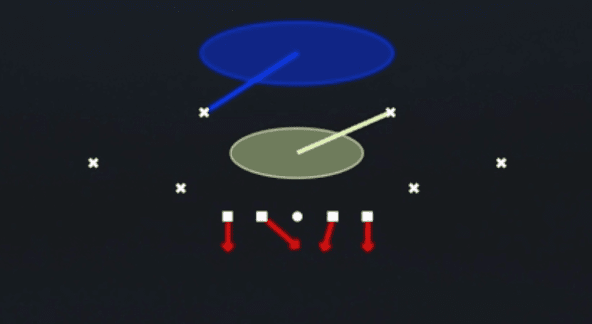 Play diagram for Cover 1 Robber Press from Dime 2-3 Single Mug in Madden 27