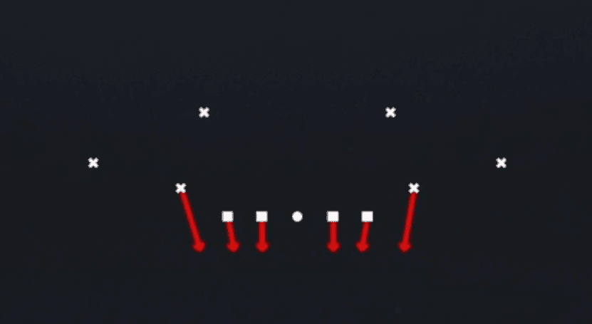 Play diagram for DB Blitz from Dime 2-3 Single Mug in Madden 27