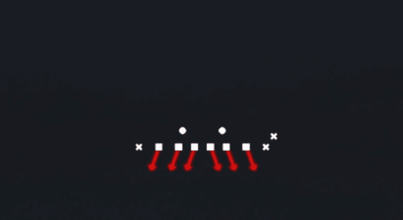 Play diagram for 60 Out from Goal Line Defense 6-2 in Madden 27