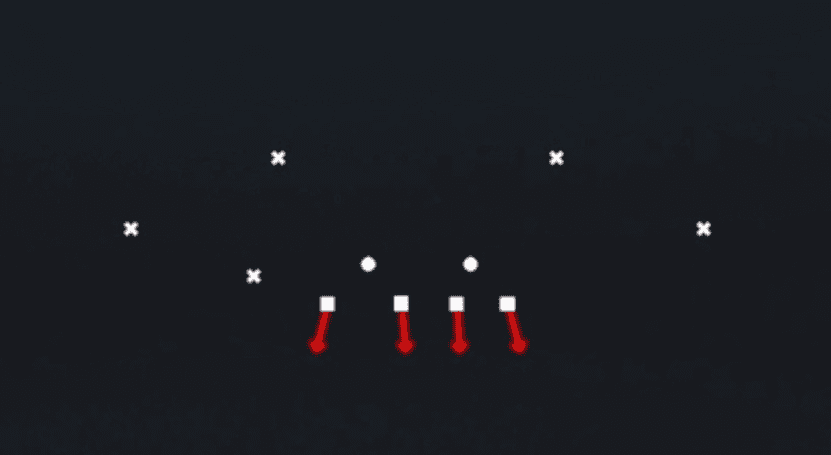 Play diagram for 1 Double Slot from Nickel Over in Madden 27