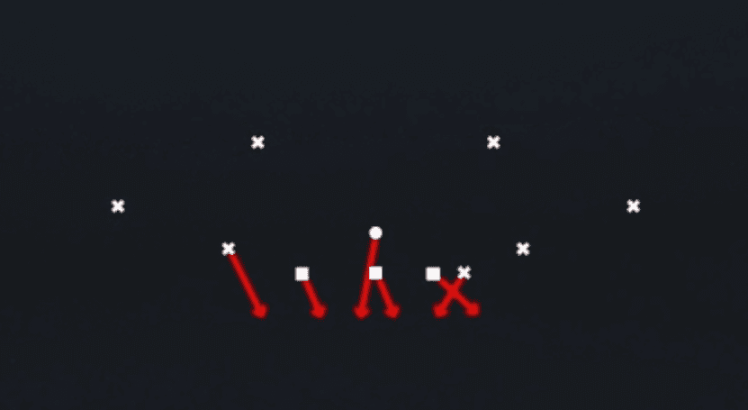Play diagram for Under Smoke from Quarter Normal in Madden 27