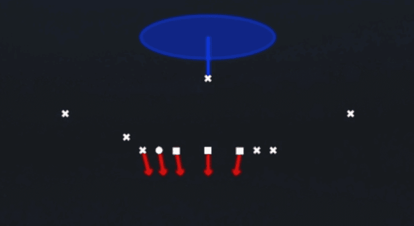 Play diagram for Heavy 1 Rat from Quarter Over Load in Madden 27